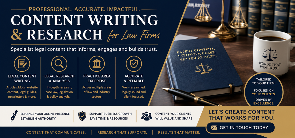Professional Law Writing Service Infograph. Copyright 2026. All rights reserved. Image Credit UK Website Designers Group.